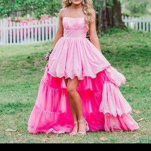 Rachel Allan ruffle prom or pageant fun fashion dress; size has been altered.